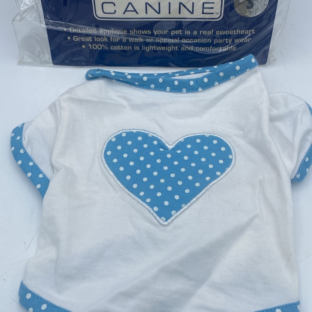 Casual Canine polka dot heart tee Dog pet T shirt sz S - Picture 2 of 7